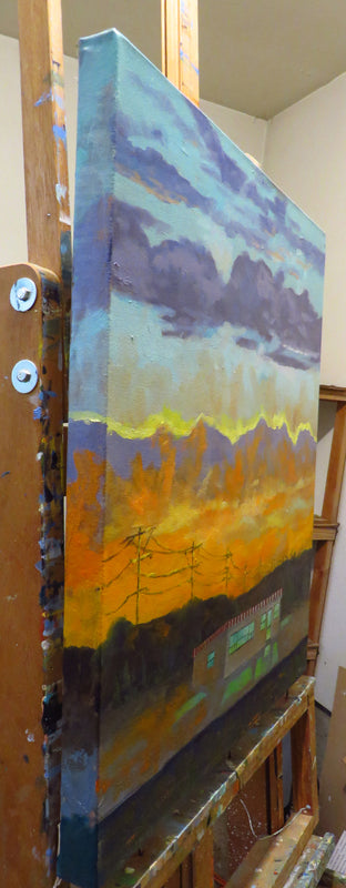 Original art for sale at UGallery.com | Hamburger Stand by Mitchell Freifeld | $900 | oil painting | 30' h x 25' w | photo 2