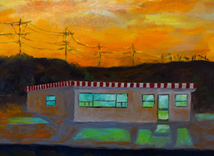 Original art for sale at UGallery.com | Hamburger Stand by Mitchell Freifeld | $900 | oil painting | 30' h x 25' w | photo 4