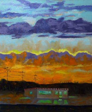 Original art for sale at UGallery.com | Hamburger Stand by Mitchell Freifeld | $900 | oil painting | 30' h x 25' w | photo 1
