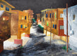 Original art for sale at UGallery.com | Stucco Apartments by Mitchell Freifeld | $900 | oil painting | 25' h x 35' w | thumbnail 1