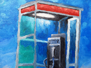 Original art for sale at UGallery.com | The Mojave Phone Booth by Mitchell Freifeld | $500 | oil painting | 15' h x 20' w | photo 4