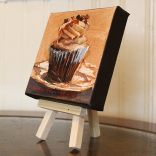 Original art for sale at UGallery.com | Mocha Cappuccino Cupcake by Jonelle Summerfield | $75 | oil painting | 4' h x 4' w | photo 2