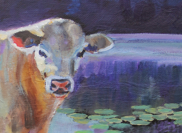 Monet Cows by Jan Fontecchio Perley |   Closeup View of Artwork 