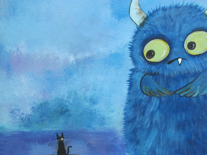 Gerald and The New Friend by Andrea Doss |   Closeup View of Artwork 