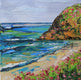 Original art for sale at UGallery.com | California Cliffs by Lisa Elley | $250 | oil painting | 8' h x 8' w | thumbnail 1