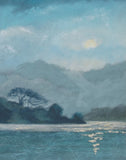 Original art for sale at UGallery.com | Moon over Stafford Lake by Patricia Prendergast | $375 | pastel artwork | 9' h x 12' w | thumbnail 4