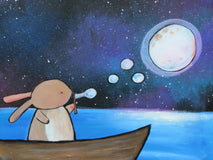 Original art for sale at UGallery.com | Moon Bubble by Andrea Doss | $500 | acrylic painting | 20' h x 16' w | thumbnail 4