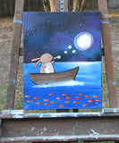 Original art for sale at UGallery.com | Moon Bubble by Andrea Doss | $500 | acrylic painting | 20' h x 16' w | thumbnail 3