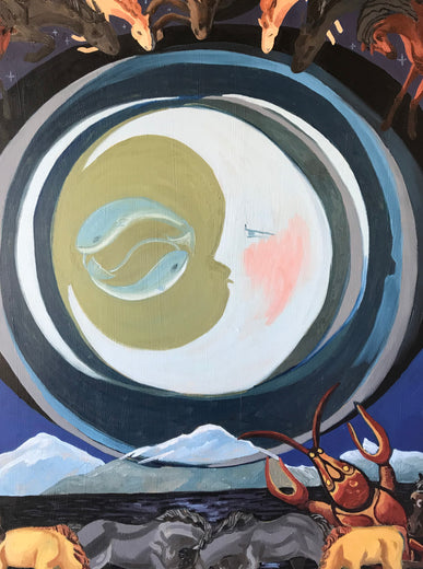 Moon Tarot by Rachel Srinivasan |   Closeup View of Artwork 