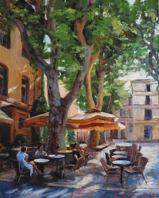 Original art for sale at UGallery.com | Morning Coffee in Aix by Jonelle Summerfield | $900 | oil painting | 20' h x 16' w | photo 1