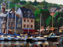 Original art for sale at UGallery.com | Morning in Honfleur III by Jonelle Summerfield | $2,575 | oil painting | 30' h x 40' w | thumbnail 1
