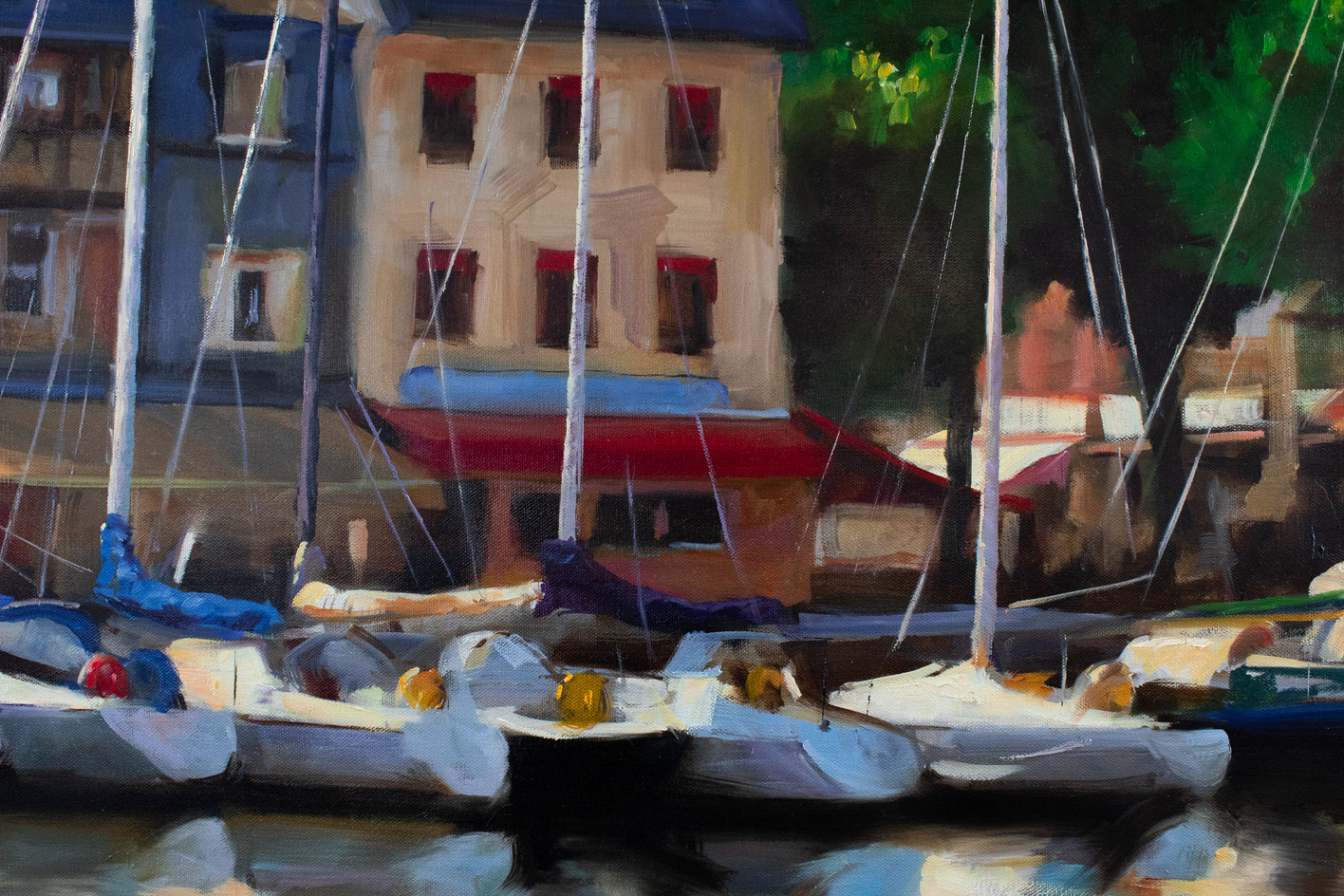 Morning in Honfleur III by Jonelle Summerfield |  Side View of Artwork 