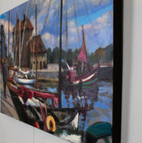 Original art for sale at UGallery.com | Morning in Honfleur by Jonelle Summerfield | $1,800 | oil painting | 24' h x 36' w | thumbnail 3