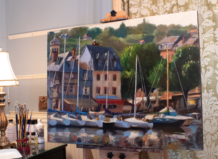 Morning in Honfleur III by Jonelle Summerfield |   Closeup View of Artwork 