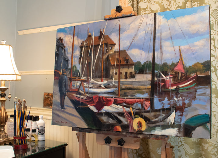 Morning in Honfleur by Jonelle Summerfield |   Closeup View of Artwork 