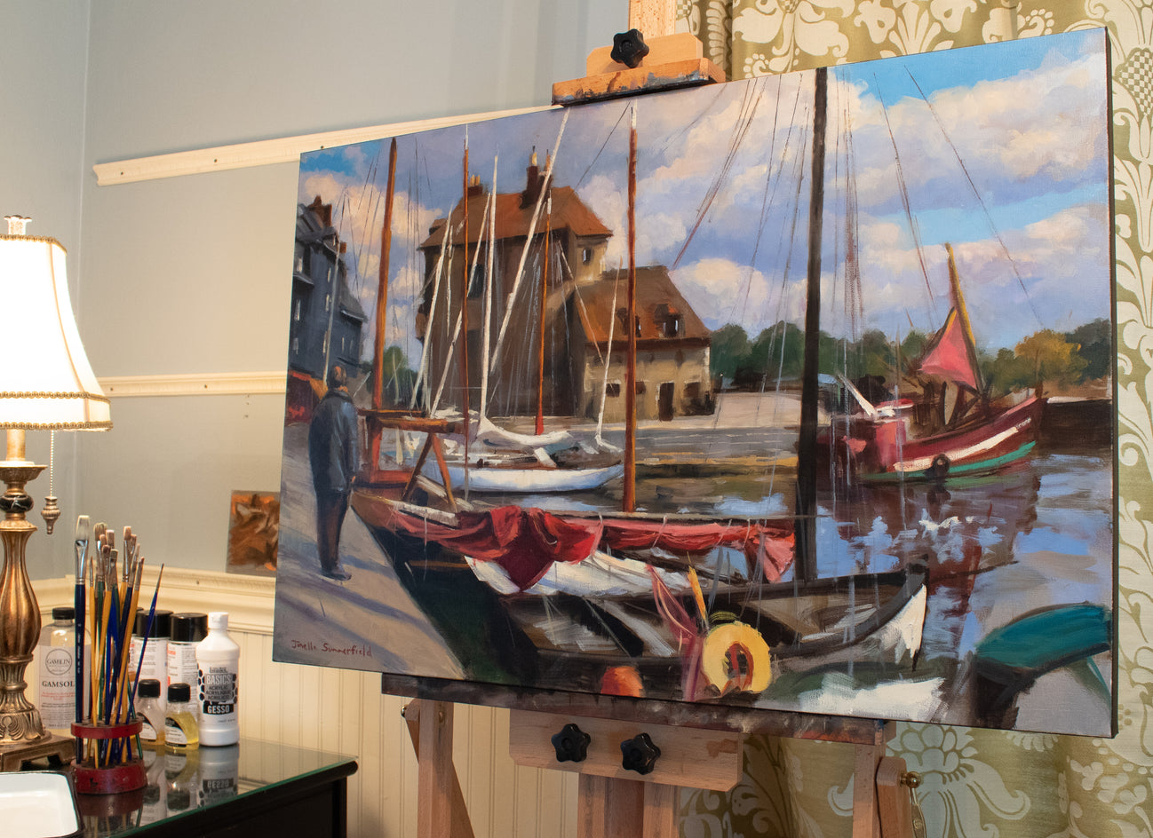 Morning in Honfleur by Jonelle Summerfield |  Closeup View of Artwork 