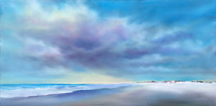 Original art for sale at UGallery.com | Morning Oceanside by Nancy Hughes Miller | $600 | oil painting | 12' h x 24' w | photo 1