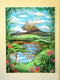 Original art for sale at UGallery.com | Mountain Paradise by Kira Yustak | $1,375 | mixed media artwork | 40' h x 30' w | thumbnail 3