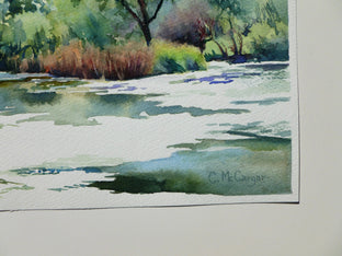 Original art for sale at UGallery.com | Mt. Diablo Across the Pond by Catherine McCargar | $525 | watercolor painting | 10' h x 14' w | photo 2