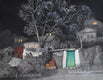 Original art for sale at UGallery.com | Totoro's House by Nadia Boldina | $900 | mixed media artwork | 25' h x 33' w | thumbnail 1
