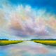Original art for sale at UGallery.com | Marsh Cloud Colors by Nancy Hughes Miller | $850 | oil painting | 18' h x 18' w | thumbnail 1
