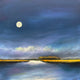 Original art for sale at UGallery.com | Moonlight Marsh by Nancy Hughes Miller | $850 | oil painting | 18' h x 18' w | thumbnail 1