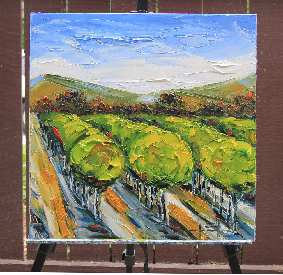 Napa Valley in the Summer by Lisa Elley |  Side View of Artwork 
