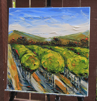 Original art for sale at UGallery.com | Napa Valley in the Summer by Lisa Elley | $675 | oil painting | 20' h x 20' w | photo 3