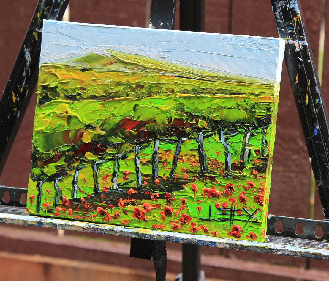 Napa Valley Greenery by Lisa Elley |  Side View of Artwork 
