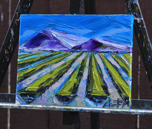Napa Vineyard Hues by Lisa Elley |  Side View of Artwork 