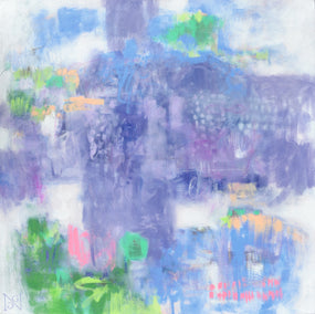 acrylic painting by Natalie George titled Lavender Fields Forever