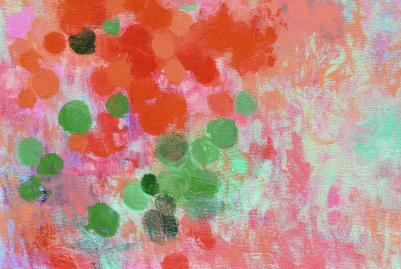 Nasturtium Cloud by Natalie George |  Closeup View of Artwork 