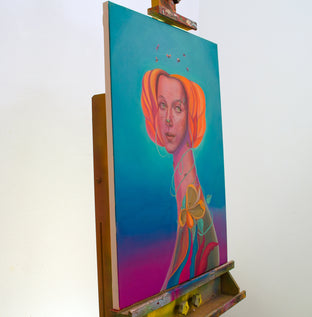 Original art for sale at UGallery.com | Accompanied Lady by Natasha Lelenco | $1,200 | acrylic painting | 29' h x 21' w | photo 2