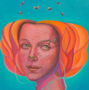 Original art for sale at UGallery.com | Accompanied Lady by Natasha Lelenco | $1,200 | acrylic painting | 29' h x 21' w | photo 4