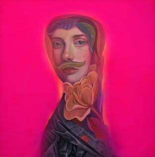 Original art for sale at UGallery.com | Blue Flower by Natasha Lelenco | $1,150 | acrylic painting | 23.6' h x 23.6' w | photo 1