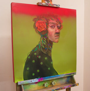 Original art for sale at UGallery.com | The Pirate and Those Tiny Problems by Natasha Lelenco | $1,150 | acrylic painting | 23.6' h x 23.6' w | photo 2