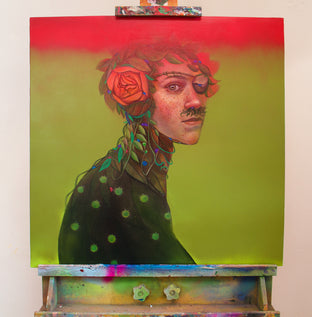 Original art for sale at UGallery.com | The Pirate and Those Tiny Problems by Natasha Lelenco | $1,150 | acrylic painting | 23.6' h x 23.6' w | photo 3