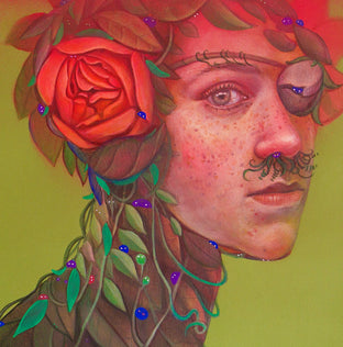 Original art for sale at UGallery.com | The Pirate and Those Tiny Problems by Natasha Lelenco | $1,150 | acrylic painting | 23.6' h x 23.6' w | photo 4