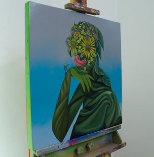 Original art for sale at UGallery.com | Stupid Game by Natasha Lelenco | $1,150 | oil painting | 23.6' h x 23.6' w | photo 2