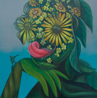 Original art for sale at UGallery.com | Stupid Game by Natasha Lelenco | $1,150 | oil painting | 23.6' h x 23.6' w | photo 4