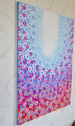 Blue, Purple and Orange by Natasha Tayles |  Side View of Artwork 