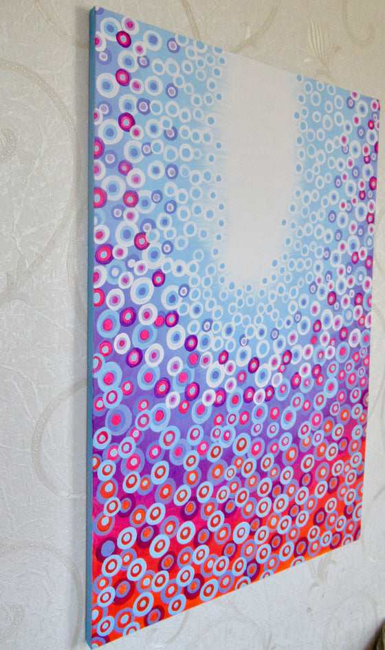 Blue, Purple and Orange by Natasha Tayles |  Side View of Artwork 