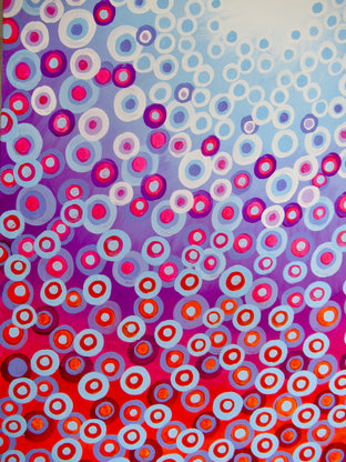Blue, Purple and Orange by Natasha Tayles |   Closeup View of Artwork 