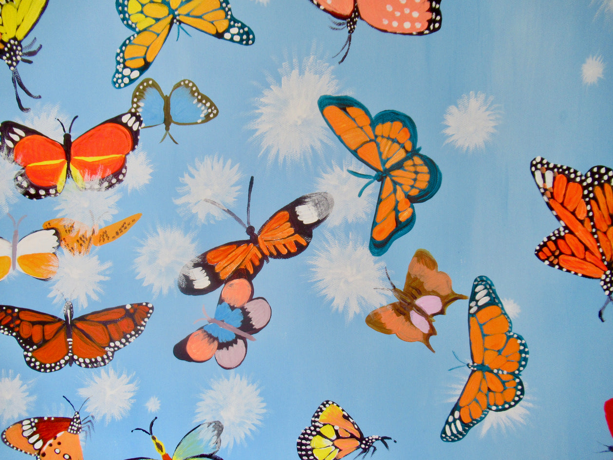 Fluffs and Butterflies 3 by Natasha Tayles |  Closeup View of Artwork 