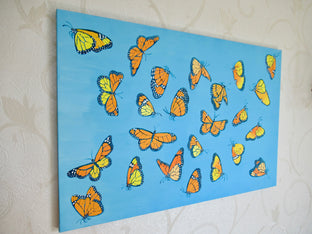 Original art for sale at UGallery.com | Monarch Butterflies 2 by Natasha Tayles | $900 | acrylic painting | 24' h x 36' w | photo 2