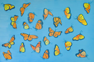 Original art for sale at UGallery.com | Monarch Butterflies 2 by Natasha Tayles | $900 | acrylic painting | 24' h x 36' w | photo 1