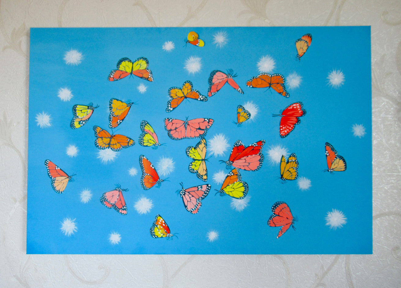 Monarch Butterflies and Fluffs by Natasha Tayles |  Context View of Artwork 