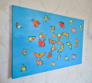 Monarch Butterflies by Natasha Tayles |  Side View of Artwork 