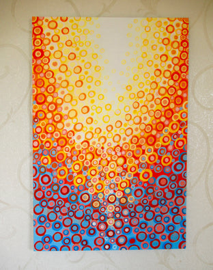 Original art for sale at UGallery.com | Orange and Blue 7 by Natasha Tayles | $800 | acrylic painting | 36' h x 24' w | photo 3