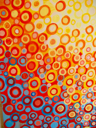 Original art for sale at UGallery.com | Orange and Blue 7 by Natasha Tayles | $800 | acrylic painting | 36' h x 24' w | photo 4